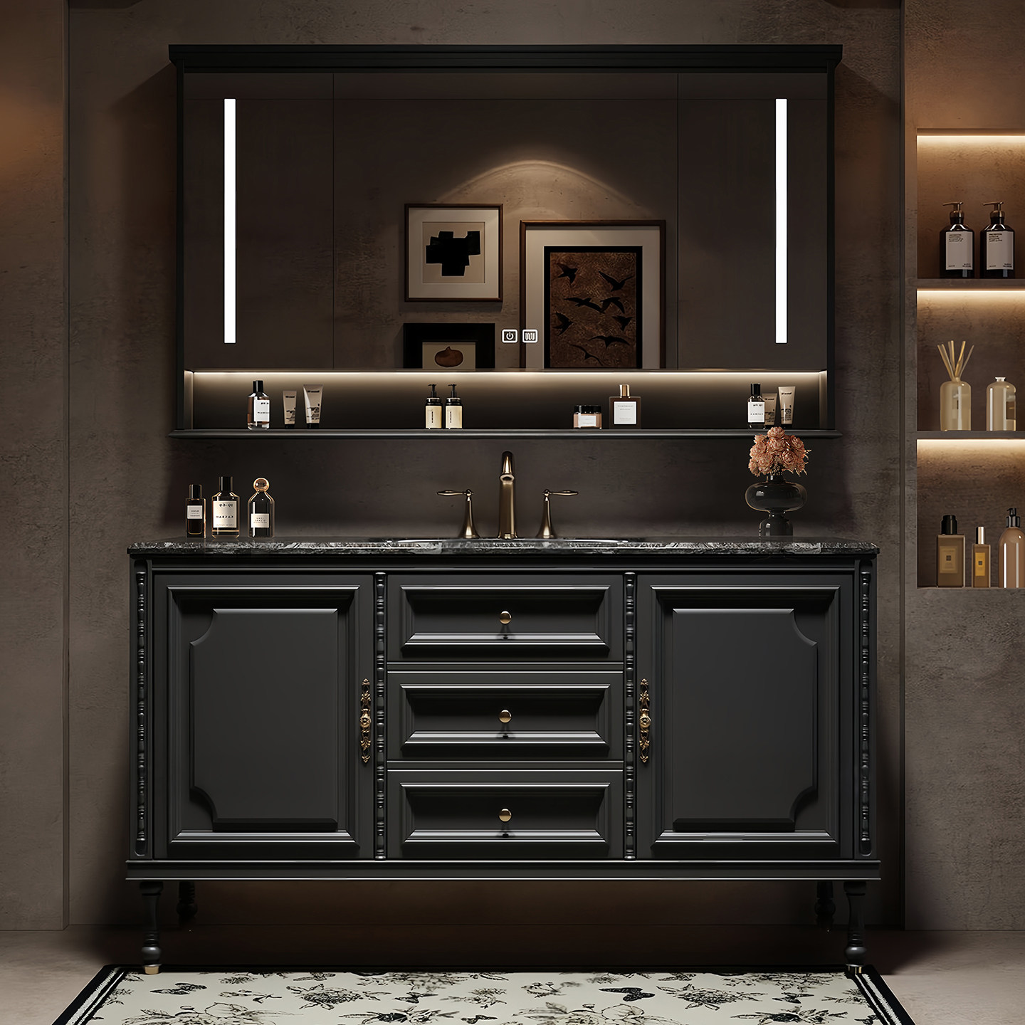 Home Bathroom Partition Wall - Luxuriöser Badezimmerschrank, Toilettenkommode, Spiegelschrank, Aufbewahrungsschrank, Trennwände,