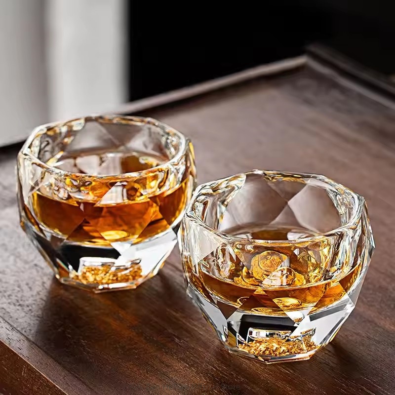 Yamazaki Home Bathroom Storage - 6PCS 50ML Schnapsgläser Diamant Facettierte Doppel