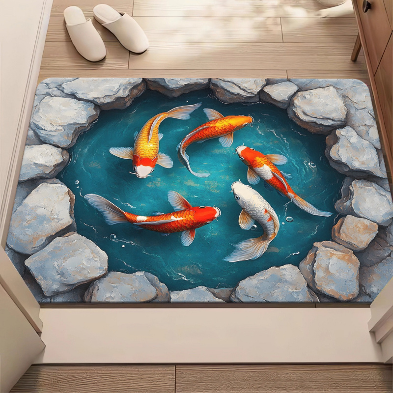 Zara Home Bathroom Mat - VIKAMA Stereoscopic Vision Badezimmer-Bodenmatte, saugfähige Badezimmer-Fußmatte,