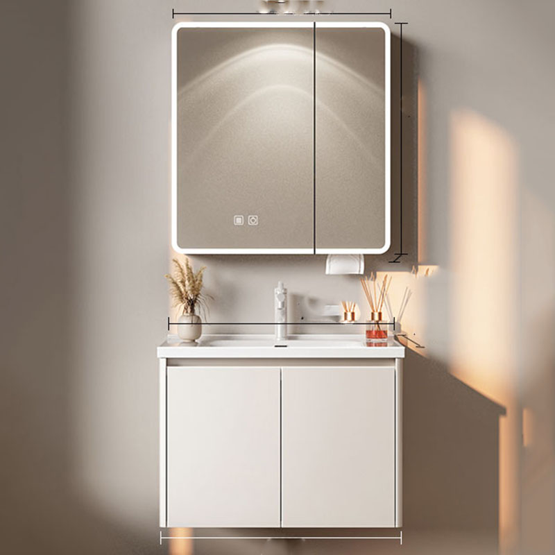 Home Bathroom Partition Wall - Weißer Luxus-Badezimmerschrank, Aufbewahrungsorganizer, Spiegel, Toilettentrennwände, platzsparender