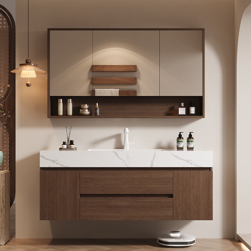 Home Bathroom Partition Wall - Display-Toiletten-Badezimmerschrank-Organizer mit Spiegel, Schubladen, Platzsparer, Trennwänden,