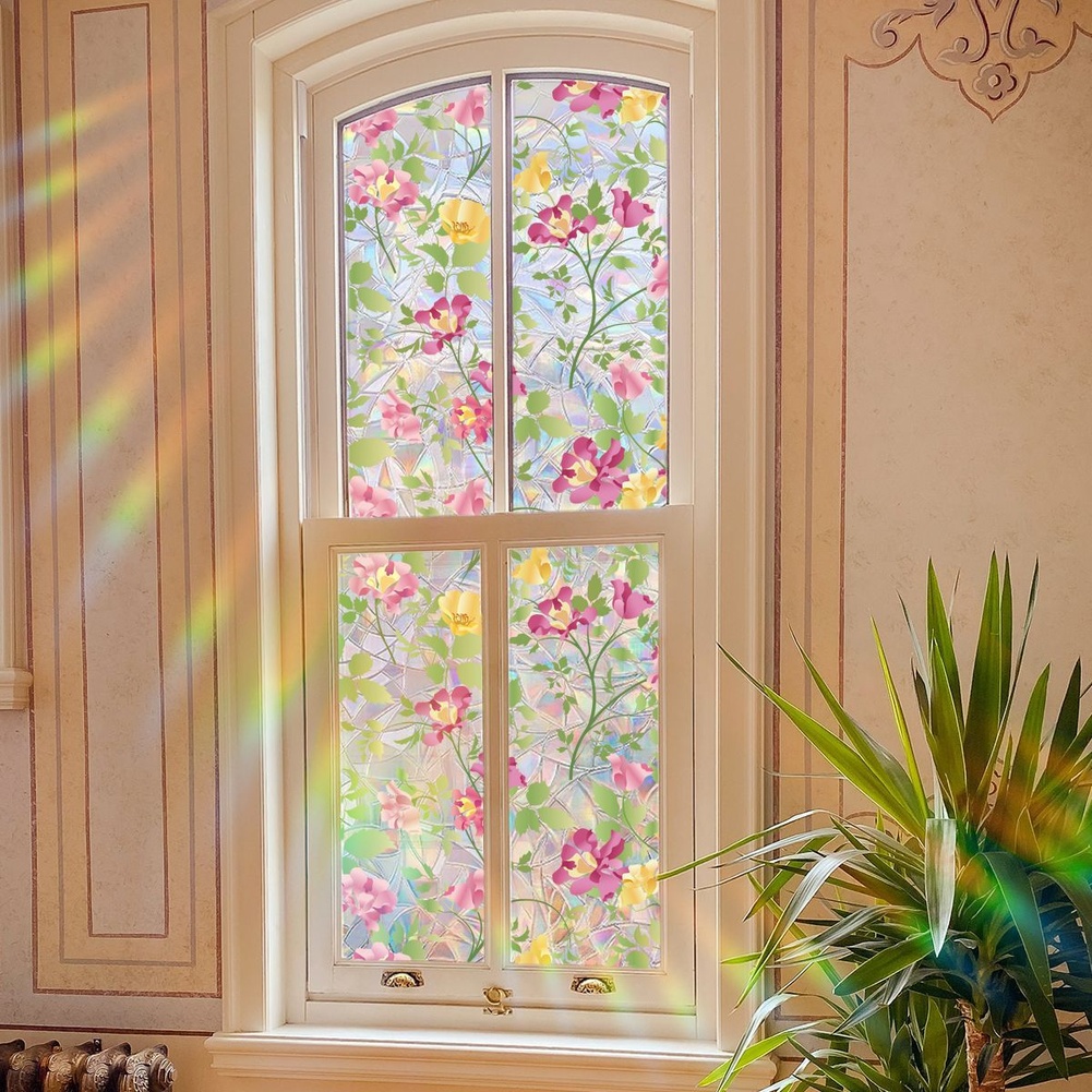 Bunte Blumen-Fensterfolie, Son – Home Bathroom Partition Wall Bewertung und Preis